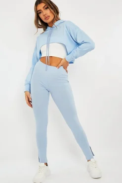Rebellious Fashion Blue Extreme Cropped Hoodie - Kalissa