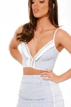 Rebellious Fashion Blue Frill Detail Co-ord - Ally