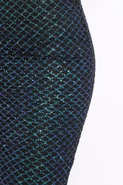 Rebellious Fashion Blue Glitter Mermaid Co-ord Set - Reagan