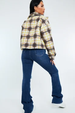 Rebellious Fashion Blue High Waist Distressed Knee Flare Jeans - Carlee