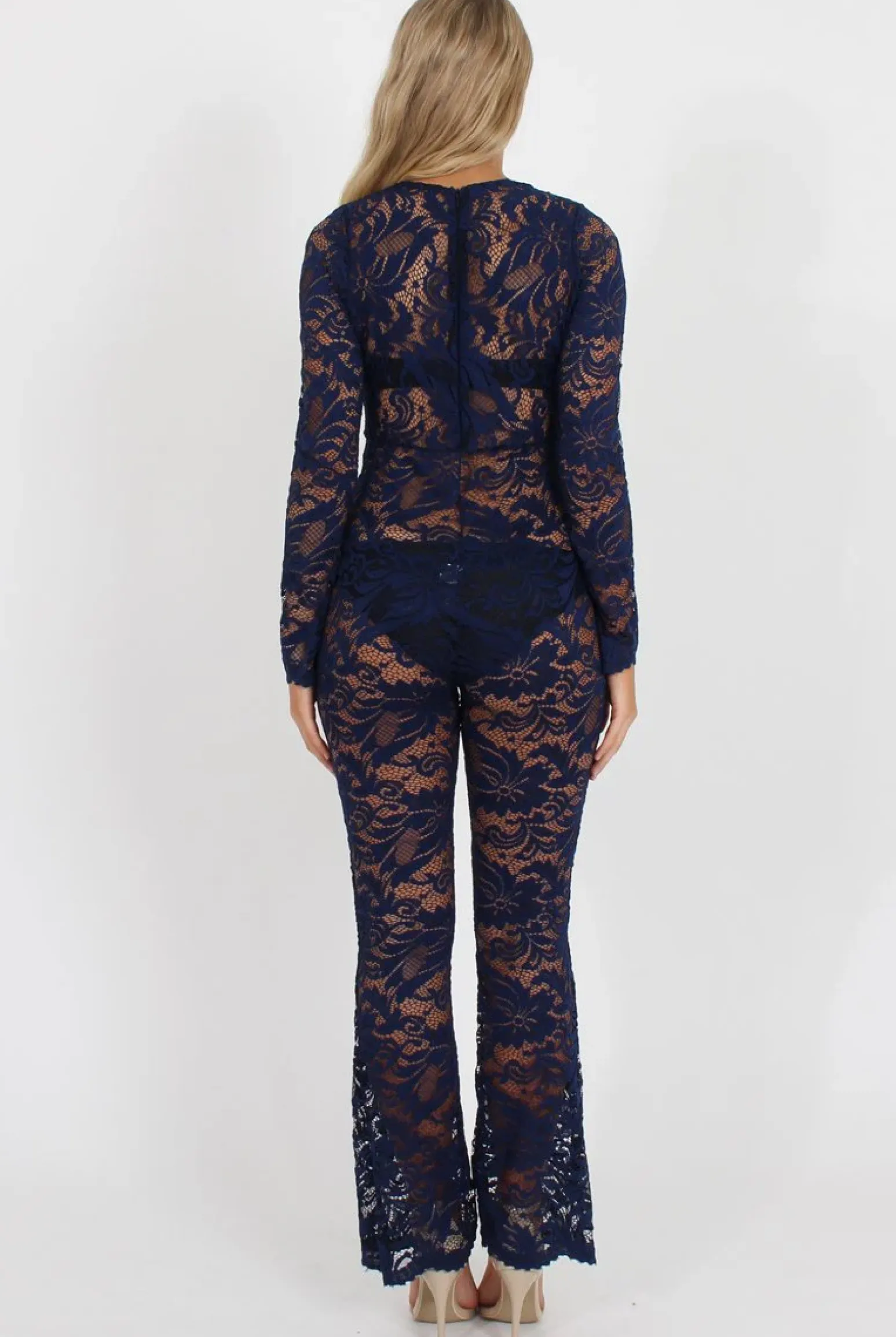 Rebellious Fashion Blue Lace Jumpsuit - Ashanti