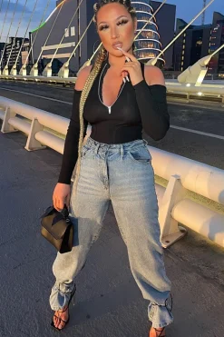 Rebellious Fashion Blue Mid Wash Wide Leg Jeans - Gemma
