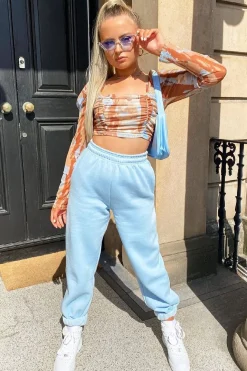 Rebellious Fashion Blue Oversized Joggers - Erica