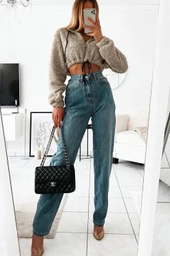 Rebellious Fashion Blue Oversized Mom Jeans - Hannie