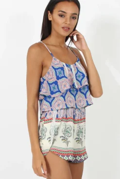 Rebellious Fashion Blue Print Pattern Co-ord - Sylvia
