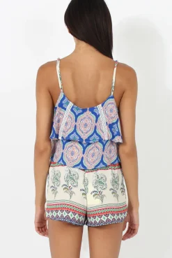 Rebellious Fashion Blue Print Pattern Co-ord - Sylvia