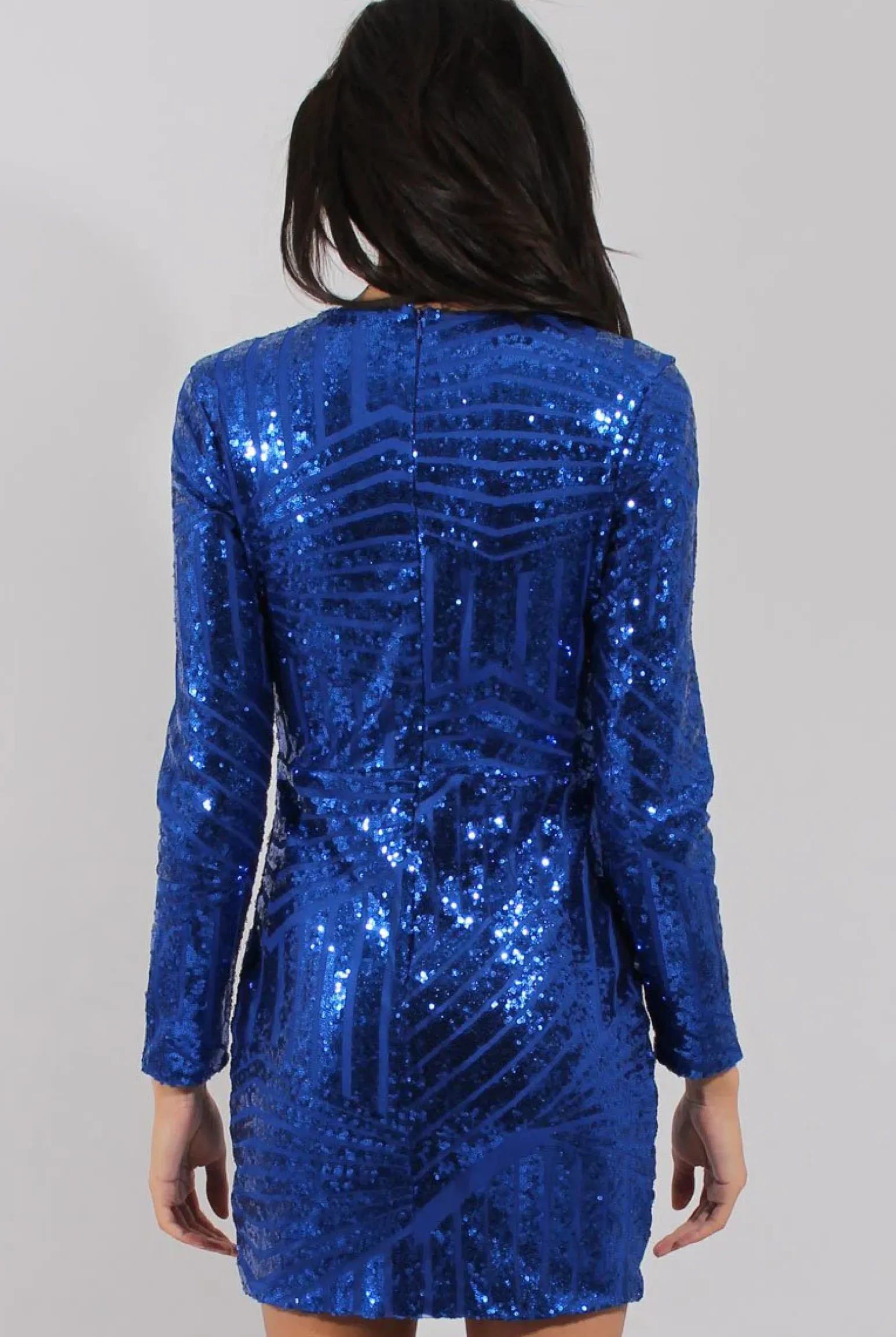 Rebellious Fashion Blue Sequin Bodycon Dress - Rosalie