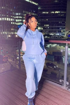 Rebellious Fashion Blue Soft Fleece Hoodie - Maia