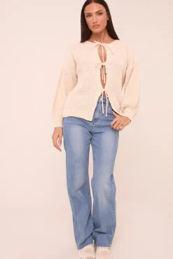 Rebellious Fashion Blue Stretch Straight Leg Frayed Hem Jeans - Scarlett