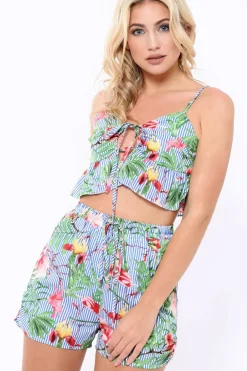 Rebellious Fashion Blue Stripe Shorts- Ailisia
