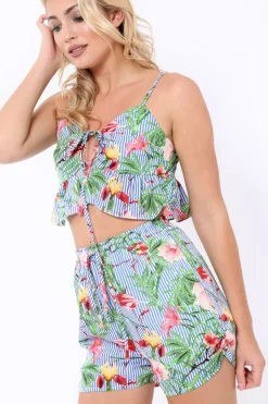 Rebellious Fashion Blue Stripe Shorts- Ailisia