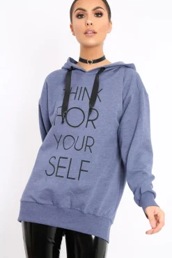 Rebellious Fashion Blue Think For Yourself Jumper - Acie