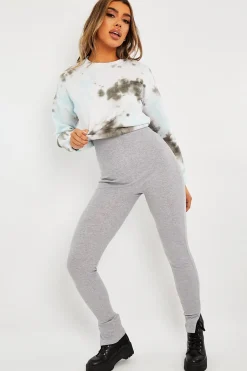Rebellious Fashion Blue Tie Dye Gathered Waist Sweatshirt - Amirra