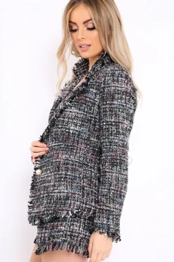 Rebellious Fashion Blue Tweed Blazer - Rubi