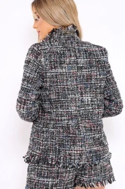 Rebellious Fashion Blue Tweed Blazer - Rubi
