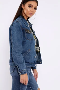 Rebellious Fashion Blue Two Tone Denim Jacket -Shay