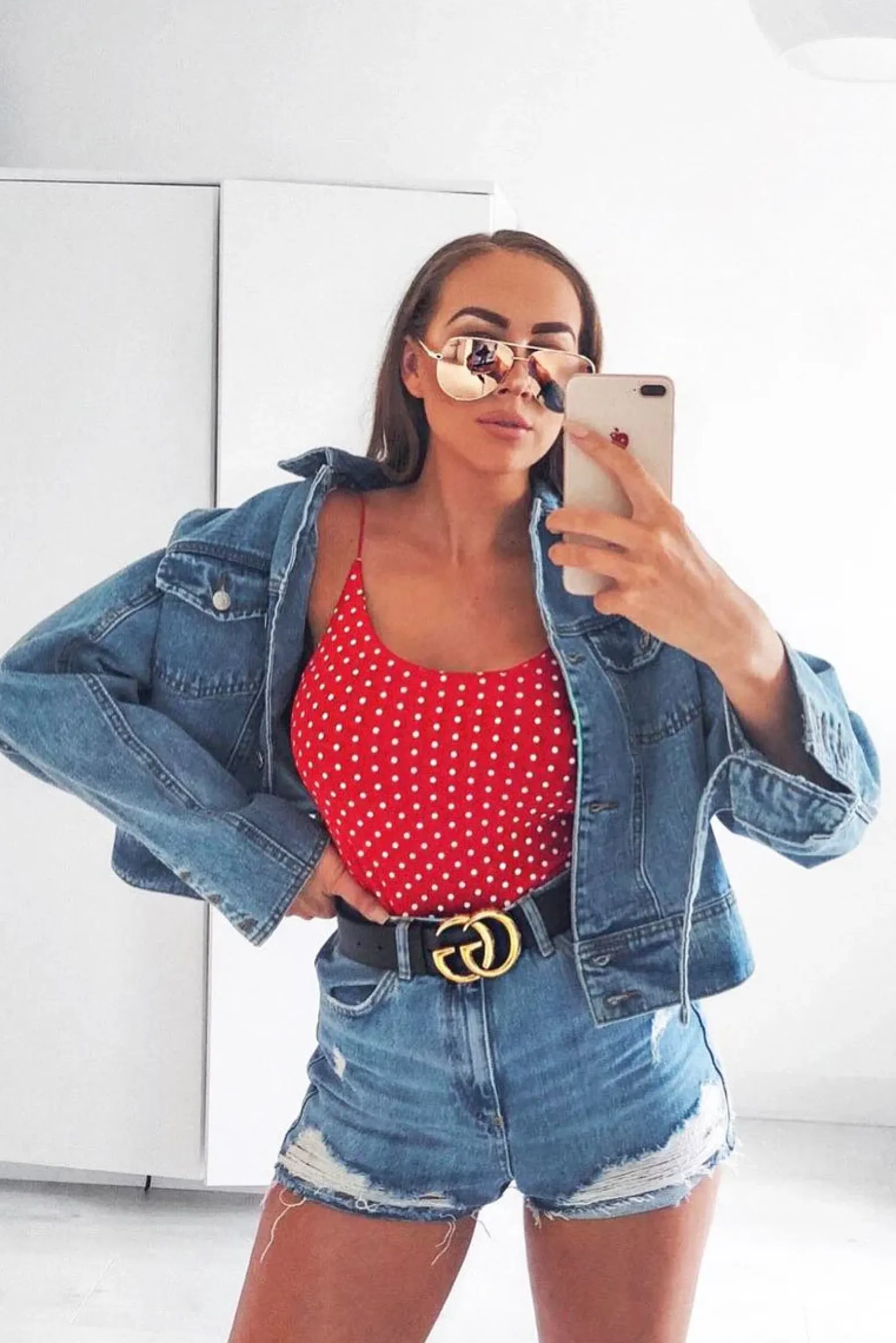 Rebellious Fashion Blue Washed Cropped Denim Jacket - Fallon