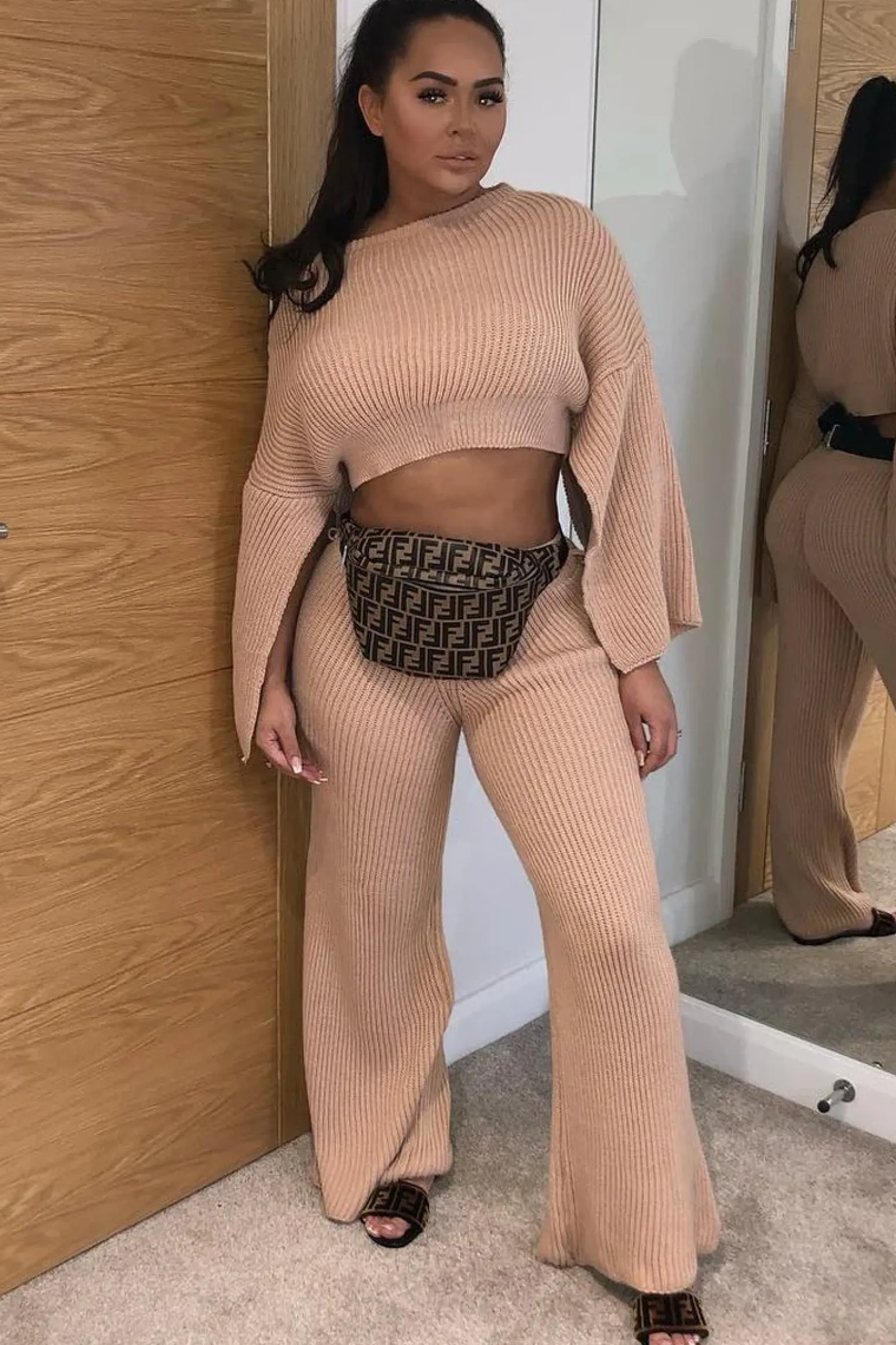 Rebellious Fashion Blush Chunky Knit Loungewear Set - Harper