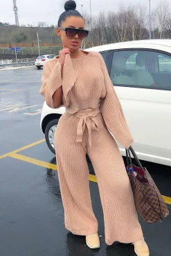 Rebellious Fashion Blush Chunky Knit Loungewear Set - Harper