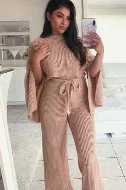 Rebellious Fashion Blush Chunky Knit Loungewear Set - Harper