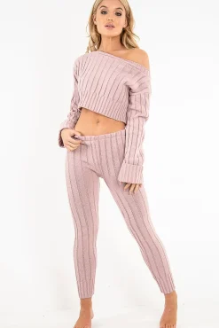 Rebellious Fashion Blush Chunky Knit Loungewear Set - Wynter