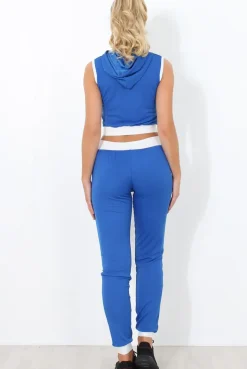 Rebellious Fashion Borro Blue Two Piece Activewear Set
