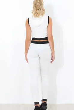 Rebellious Fashion Borro White Two Piece Activewear Set