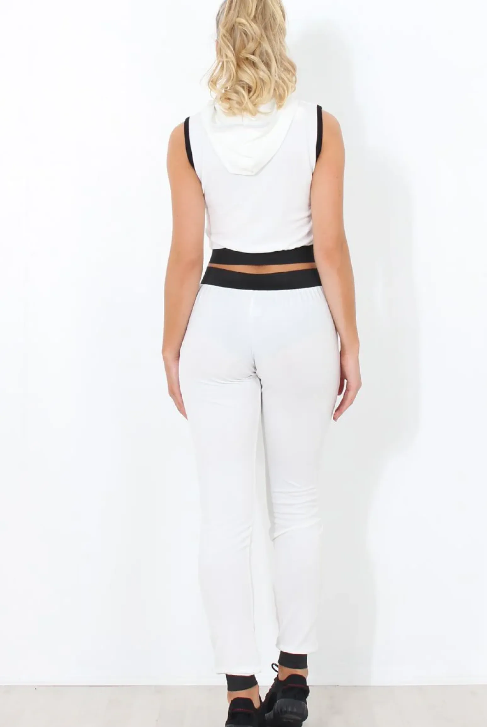 Rebellious Fashion Borro White Two Piece Activewear Set
