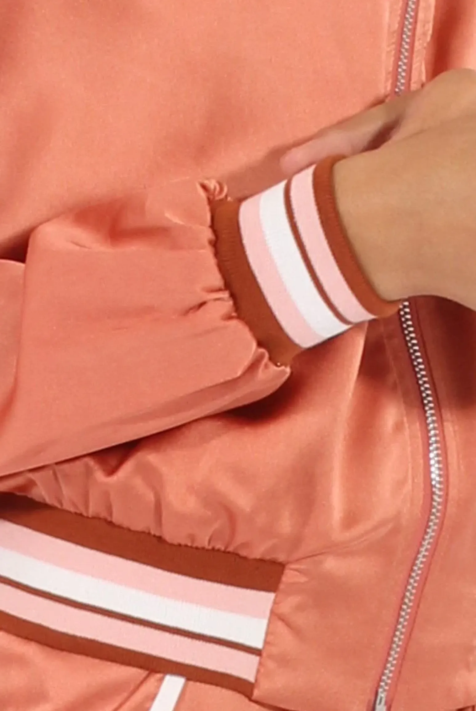Rebellious Fashion Bronze Satin Bomber Jacket - Tricia