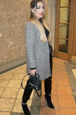 Rebellious Fashion Brown Checked Tailored Coat - Willow