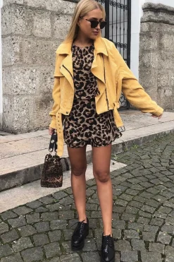 Rebellious Fashion Brown Leopard Layered Playsuit - Calissa