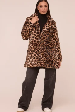 Rebellious Fashion Brown Leopard Print Faux Fur Coats - Yasmin