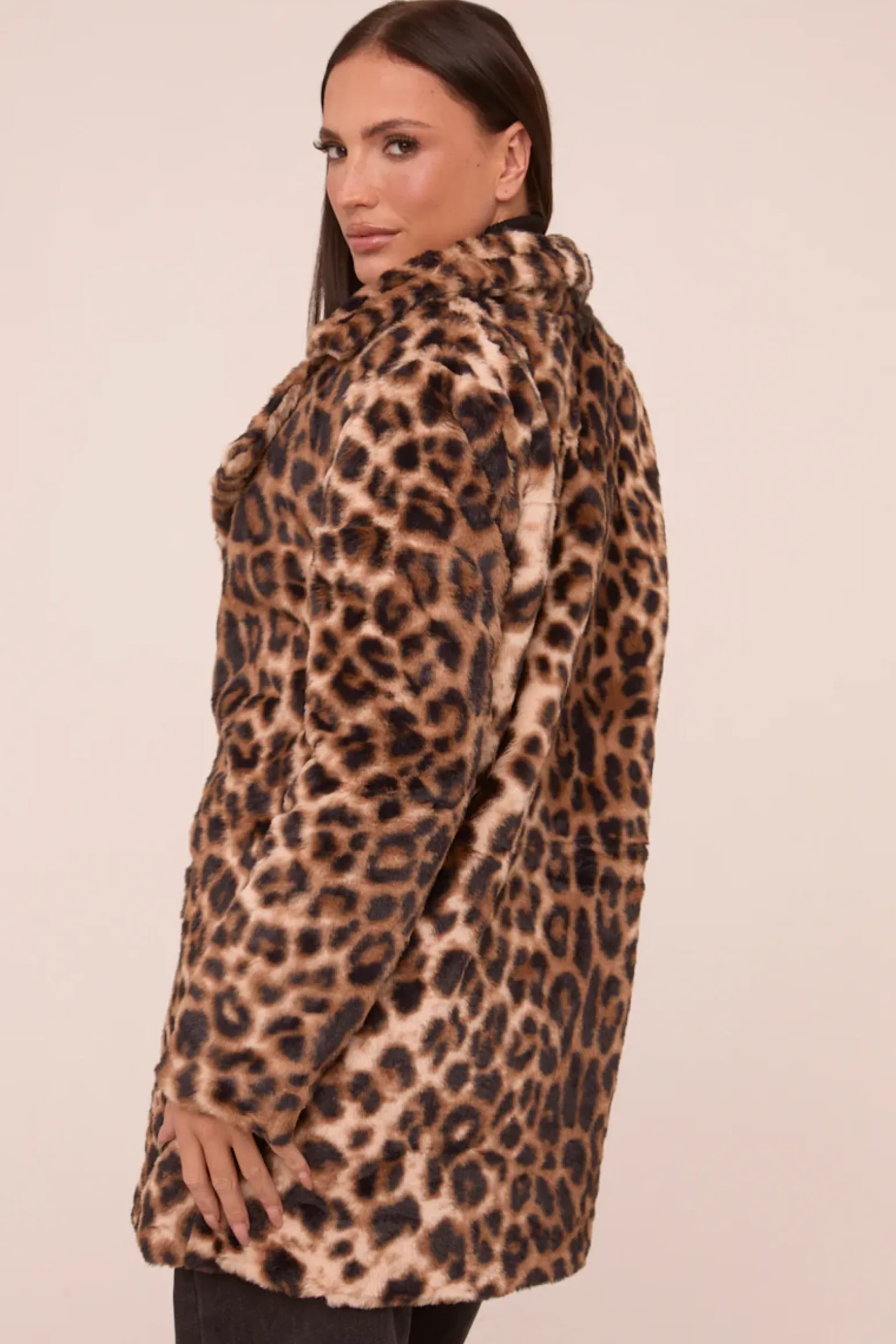 Rebellious Fashion Brown Leopard Print Faux Fur Coats - Yasmin
