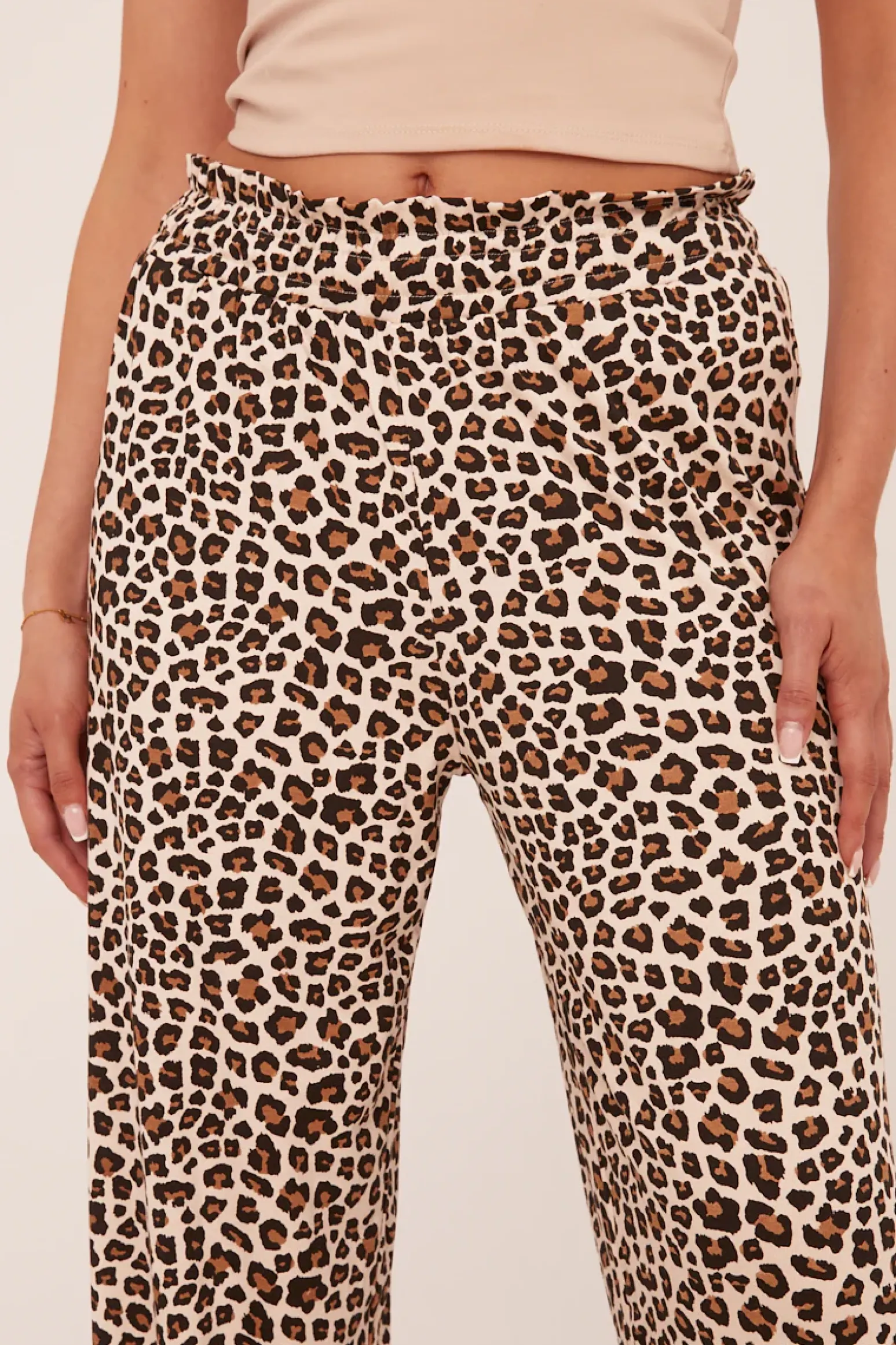 Rebellious Fashion Brown Leopard Print High Waist Wide Leg Trousers - Hansel