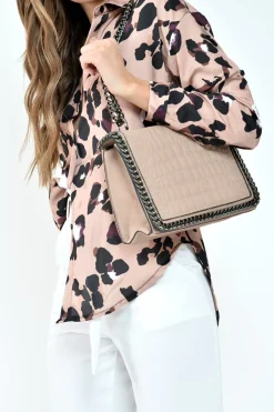 Rebellious Fashion Brown Leopard Print Satin Shirt - Ivani