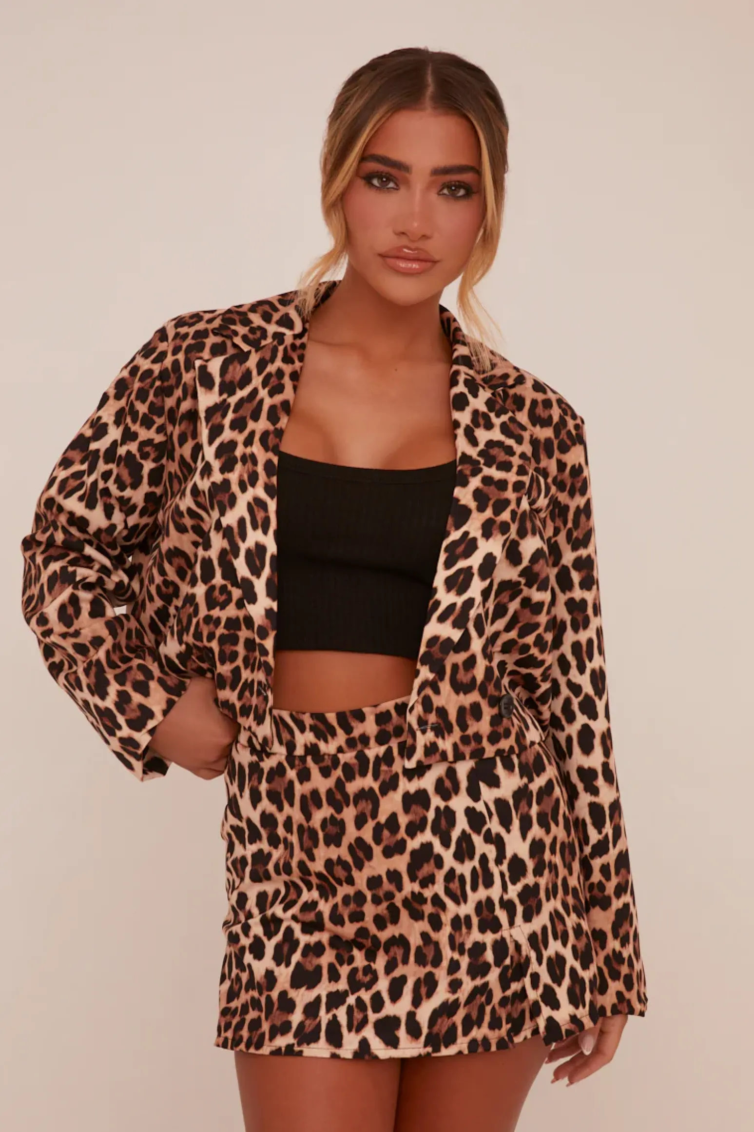 Rebellious Fashion Brown Leopard Print Skort - Talia