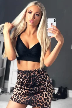 Rebellious Fashion Brown Leopard Scuba A-Line Mini Skirt - Nellie