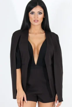 Rebellious Fashion Brylie Black Cape Two Piece