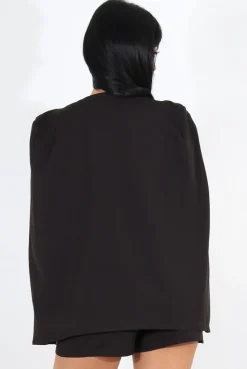 Rebellious Fashion Brylie Black Cape Two Piece