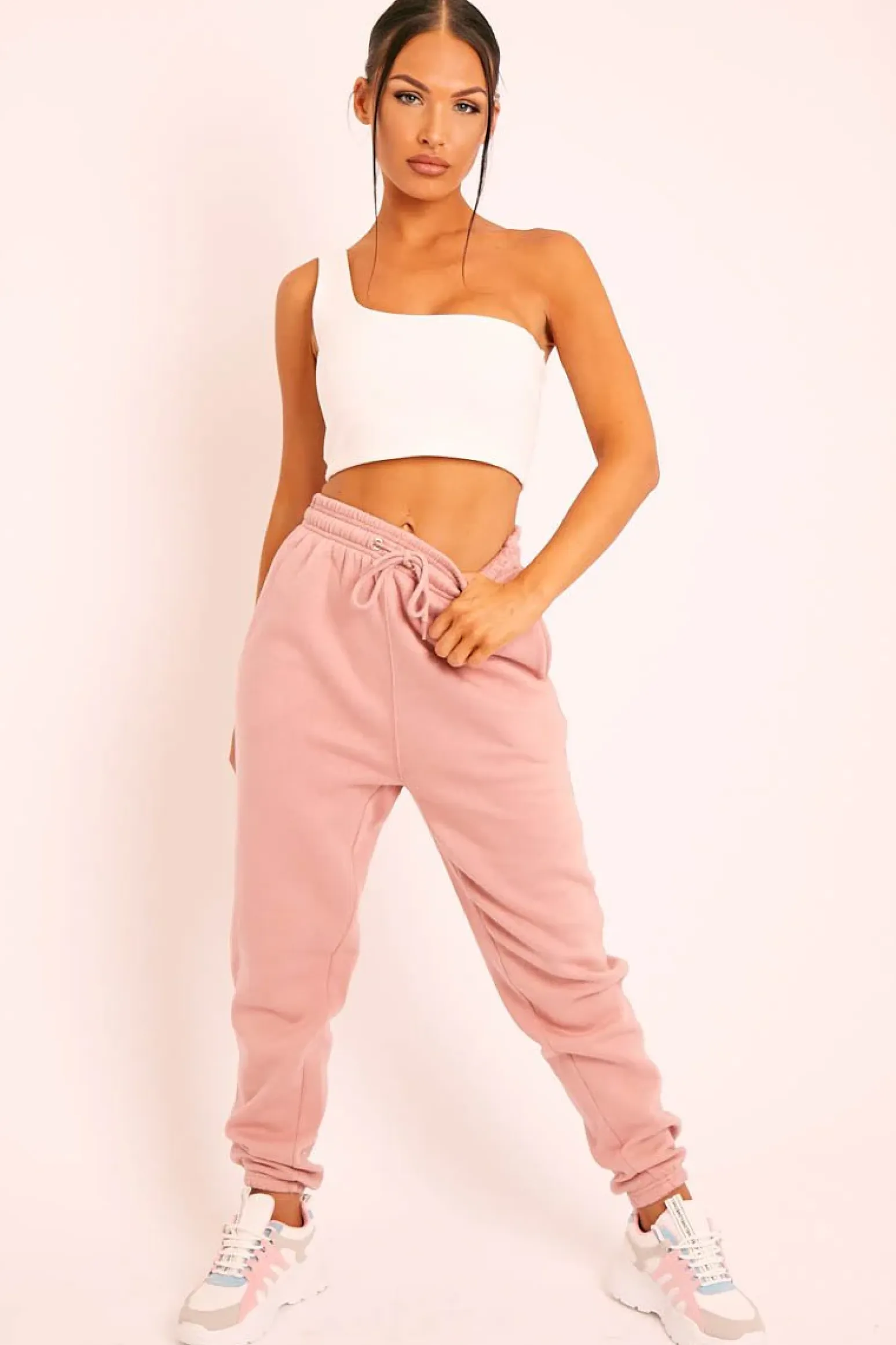 Rebellious Fashion Camel Elasticated Tie Waist Joggers - Kamella