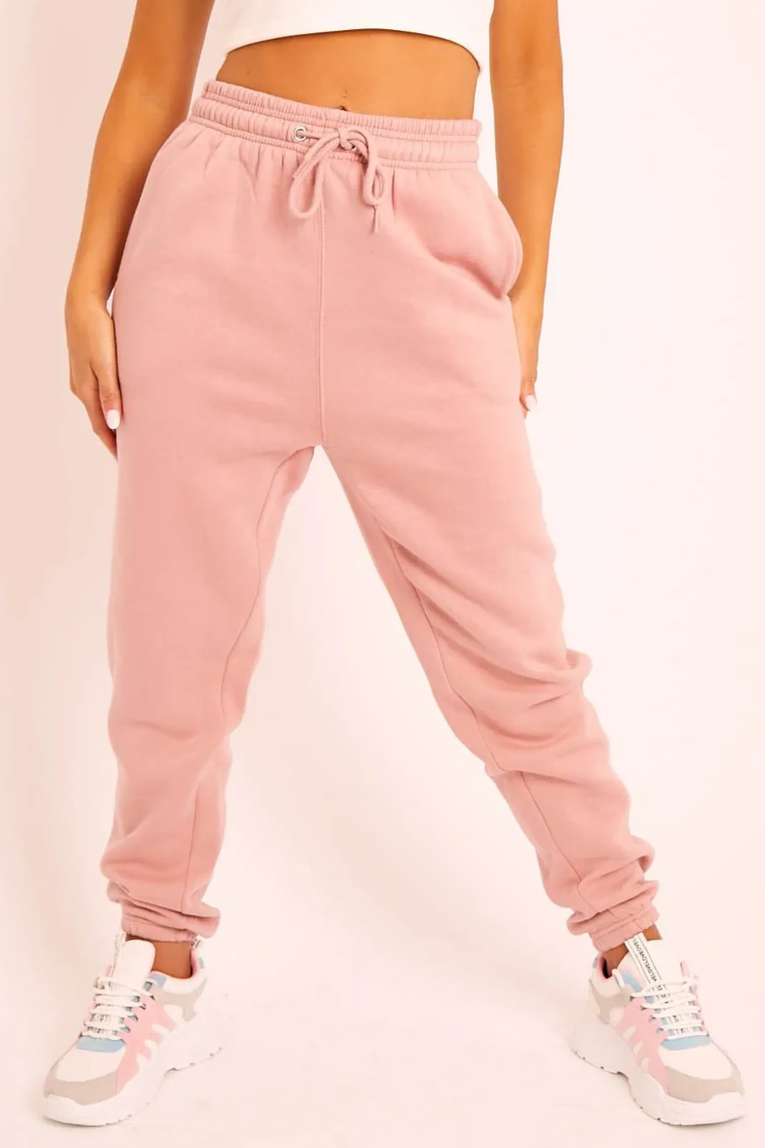 Rebellious Fashion Camel Elasticated Tie Waist Joggers - Kamella