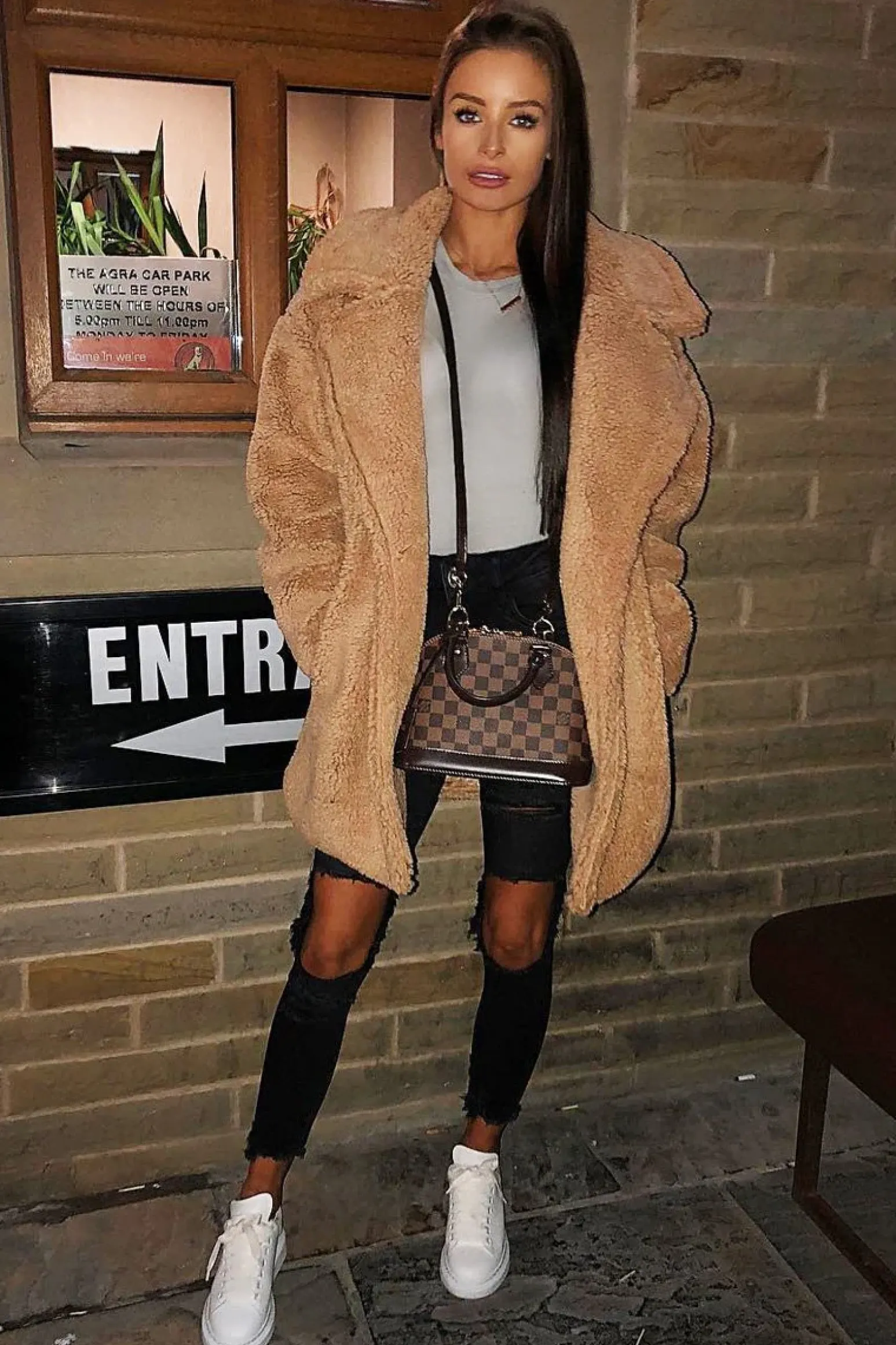 Rebellious Fashion Camel Faux Fur Button Front Teddy Coat - Aamna