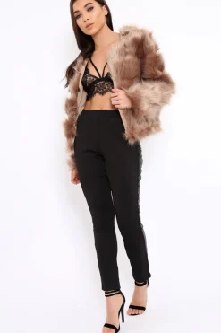 Rebellious Fashion Camel Faux Fur Jacket - Amaria