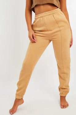 Rebellious Fashion Camel Front Piping Joggers - Jordyn