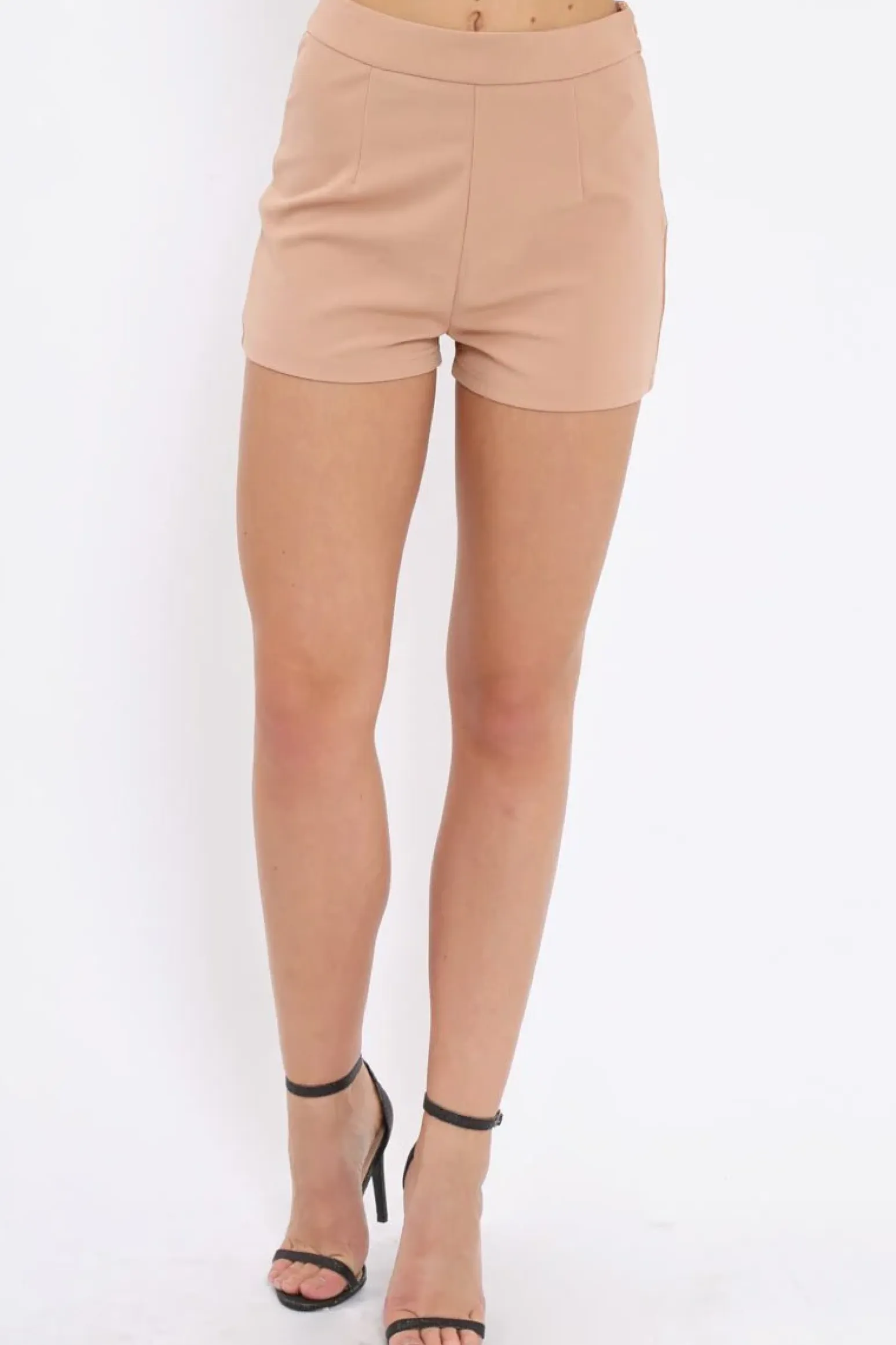 Rebellious Fashion Camel High Waisted Shorts - Alicina