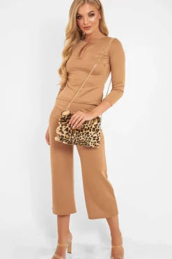 Rebellious Fashion Camel Keyhole Top Culotte Co-Ord - Raelinn