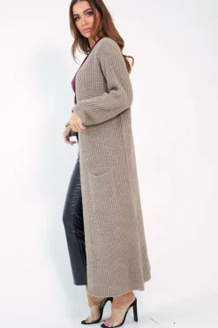 Rebellious Fashion Camel Knitted Longline Cardigan - Jadamarie