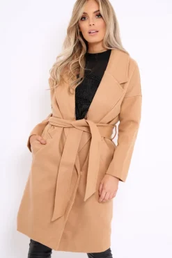 Rebellious Fashion Camel Long Duster Coat - Nina