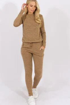 Rebellious Fashion Camel Loungewear Set - Josie