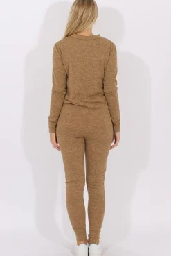Rebellious Fashion Camel Loungewear Set - Josie